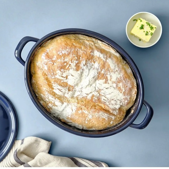 IKEA VARDAGEN Blue Enamel Pot 5.3 Qt Dutch Oven Casserole Dish Discontinued - Picture 1 of 14